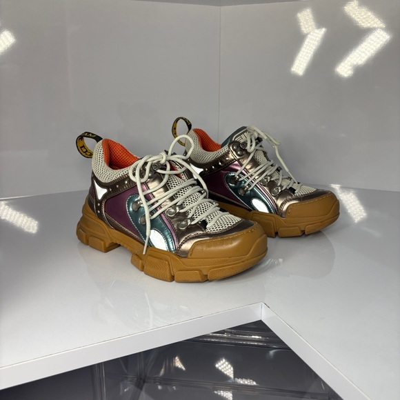 Gucci Orange and Cream Sneakers - Picture 1 of 5